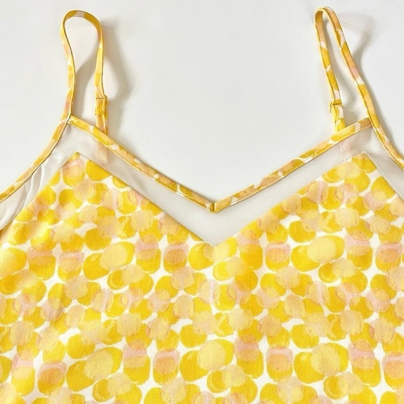 Nine West EUC Yellow Spaghetti Strap Camisole/Tank Top with Sheer Detail, XS - Picture 4 of 6